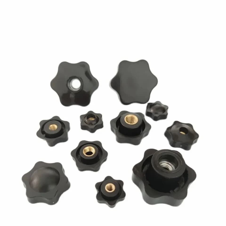 Prune Serrer à la Main, Poignée Filetage Mécanique, Pouce Noir, Bouton de Serrage, Manuel, Kg Perforé, M5, M6, M8, M10, M12, 5Pcs