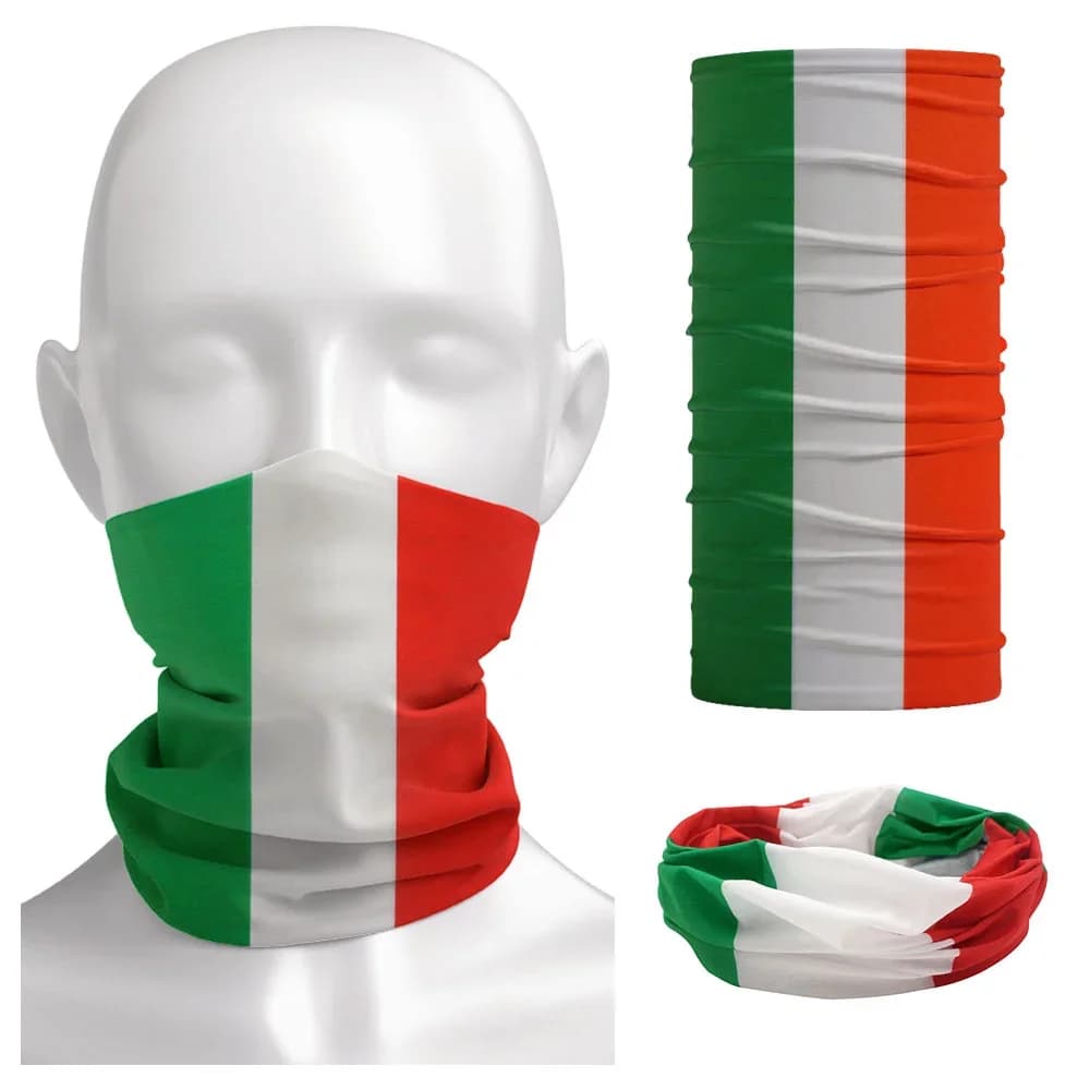 Couvre-chef drapeau italien, Design classique, Bandana tubulaire décontracté, bouclier facial multifonction italien, Camping randonnée, guêtre de cou, écharpe
