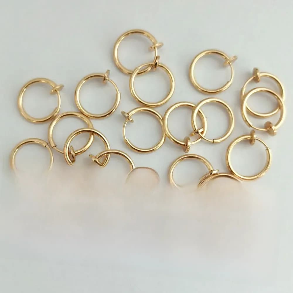Boucles d'oreilles à Clip rétractable en acier inoxydable, faux cerceau Non percés pour femmes et filles, sans trous d'oreille, manchettes à Clip