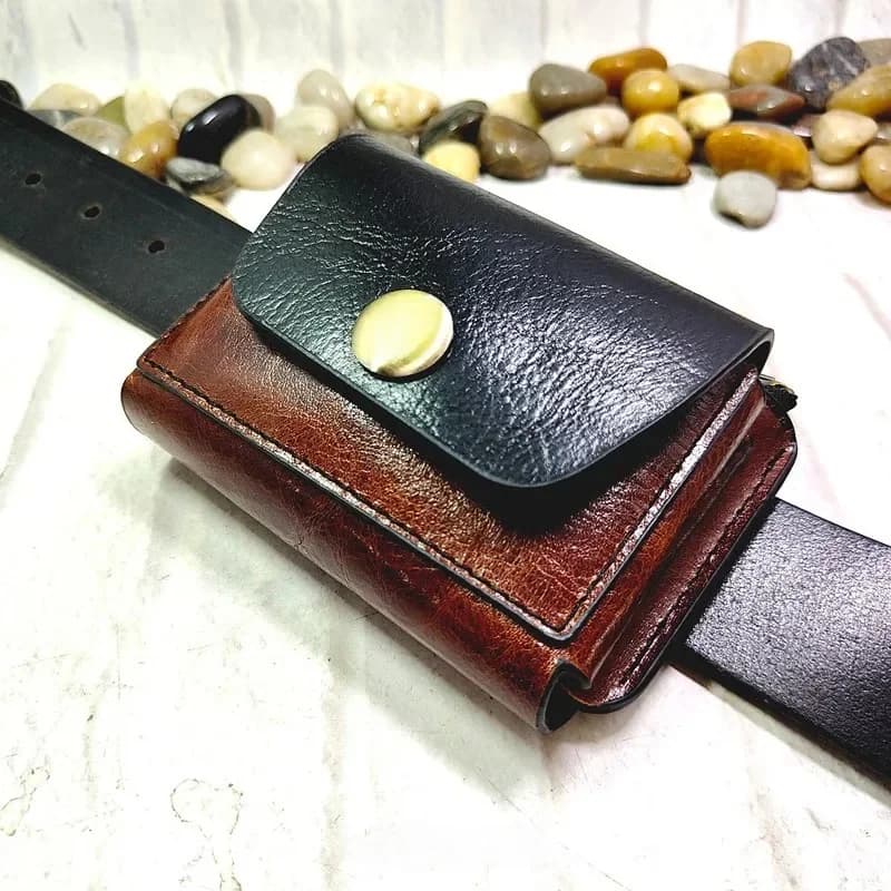 Blongk – sac de ceinture en cuir à fermeture éclair pour homme, sacoche multifonctionnelle pour permis de conduire, porte-cartes, pochette pour clés de voiture LFKHD