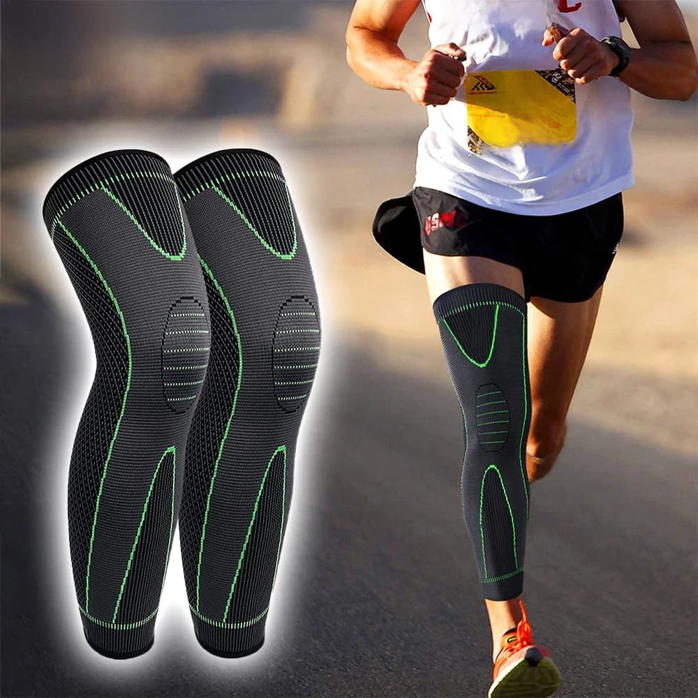 Manchons de Compression de jambe complète, 1 paire, genouillères, protection de soutien pour l'haltérophilie, l'arthrite, soulagement des douleurs articulaires, déchirure musculaire