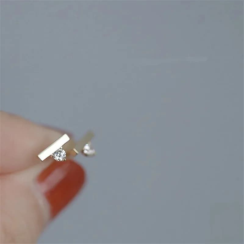 Boucles d'oreilles en argent Sterling 925 pour femmes, mot Simple français, Zircon brillant, classique, fête, plaqué or 14 carats, bijoux cadeau