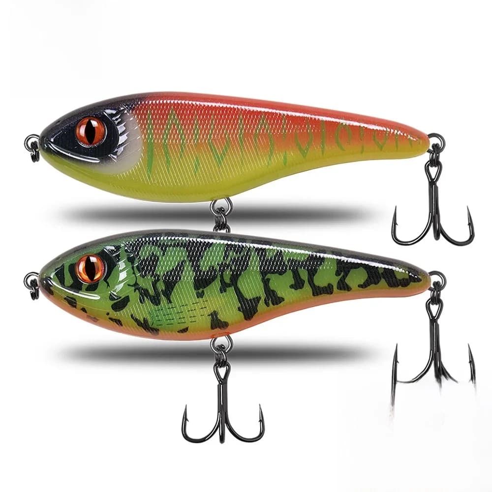 CF – leurre de pêche lumineux à coulage lent, Jerkbait 68mm/78mm/90mm/105mm, brochet musclé, curseur de bar