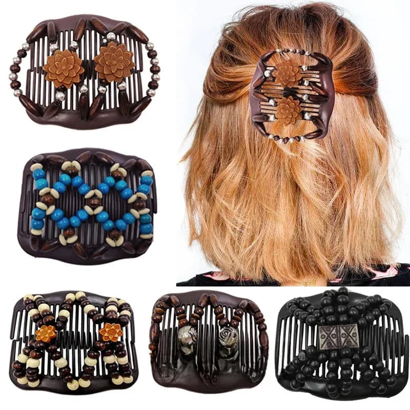 Peigne à cheveux magique Vintage pour femmes, perles élastiques, accessoires pour cheveux, porte-chignon, pinces à cheveux, peigne à griffes, couvre-chef extensible, coiffure