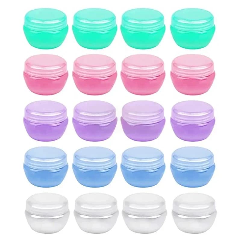 20 pièces 5g 10g 20g 30g pots vides échantillon pot cosmétique Pots de maquillage avec couvercle intérieur en plastique crème pour le visage échantillon conteneurs de voyage