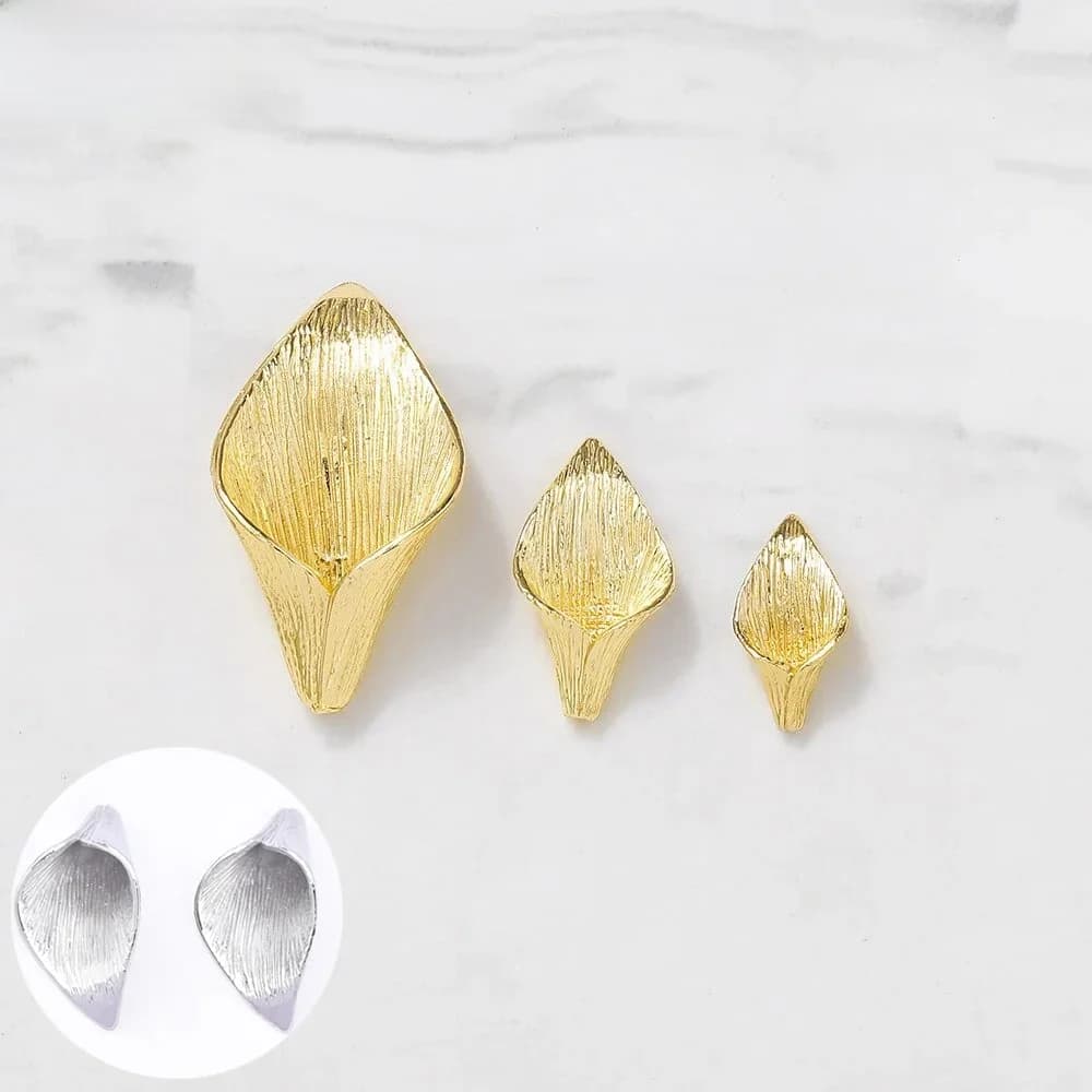 (3603)6 pièces 8x14MM 10x19MM 24K couleur or plaqué laiton fleur de lys perles casquettes gland casquettes haute qualité bijoux accessoires