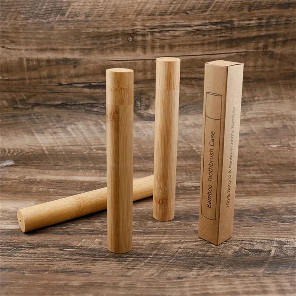 Boîte à brosse à dents en bois écologique pour adulte, tube de brosse à dents en bambou naturel, accessoire de voyage portable, hygiène buccale, santé