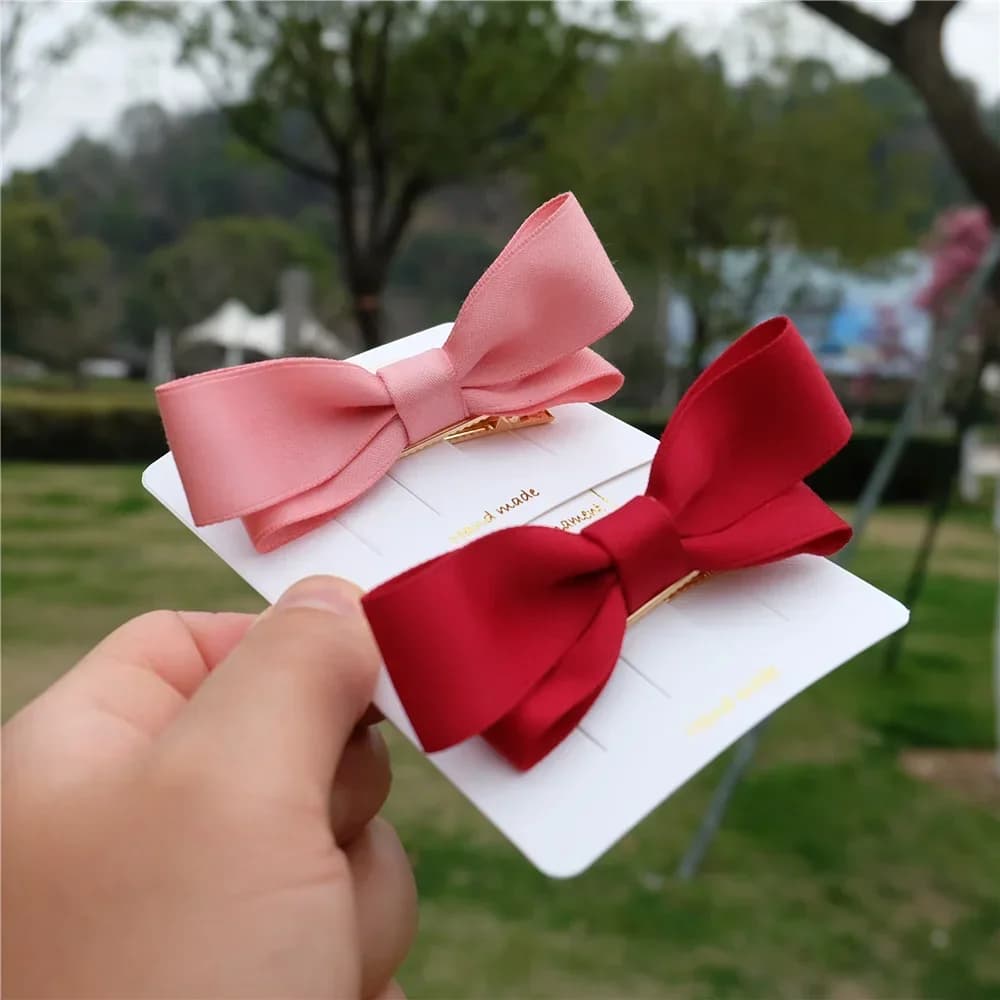 Pince à cheveux coréenne pour filles, ruban à nœud, vêtements de sauna, queue de cheval de printemps, épingle à cheveux simple pour femme, cadeau de fleur de tête, irritation, mode, ensemble de 2
