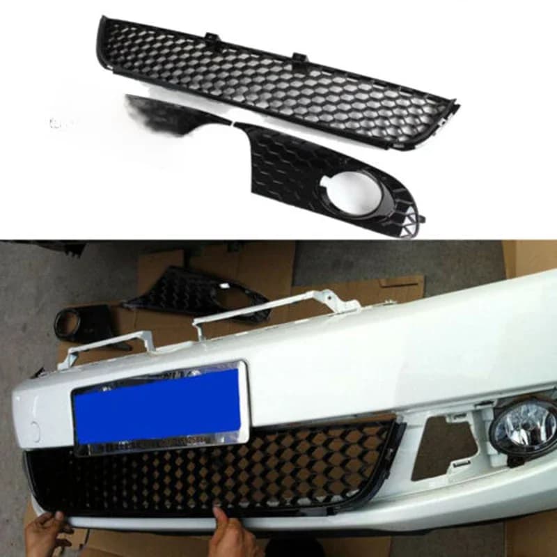 Grille de pare-chocs avant en maille, couvercle de phare antibrouillard, combinaison trois pièces pour VW Golf 6 MK6 Non-GTI 2009 2010 2011 2012 2013