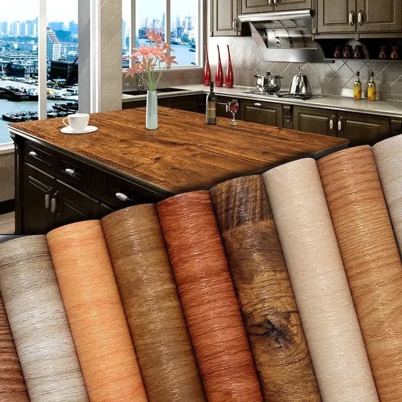 Papier peint moderne à rayures en bois pour la maison, pour meubles, restauration murale, Films décoratifs en PVC, autocollant mural en vinyle auto-adhésif en rouleaux, DIY bricolage