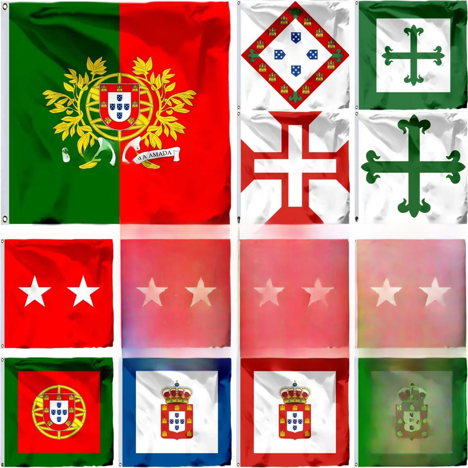 Drapeau Militaire du Portugal, Armée Générale POR, 21x21CM, 2x2FT, 3x3FT, 120x120cm, Double Couture, Haute Qualité, Drapeau Naval, Bannière, Ordem Avis