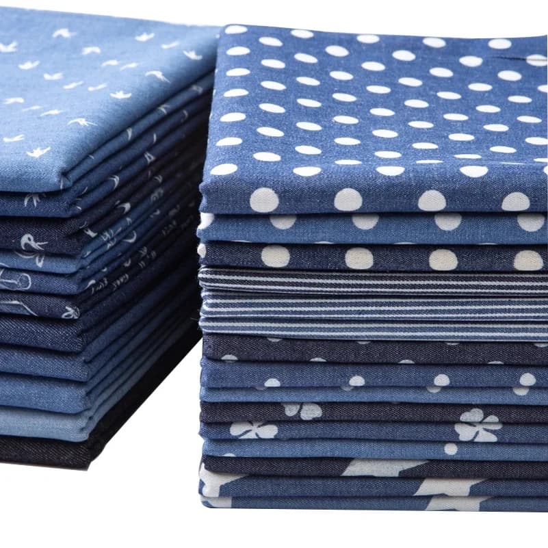 Tissu denim imprimé en coton fin et doux, rayures à pois étoile Everver, couture de vêtements, pantalons au demi-mètre, été