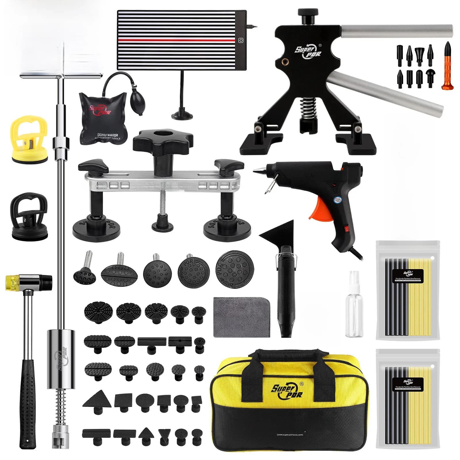Kit d'outils de réparation de bosses sans peinture pour voiture, extracteur de bosses PDR, marteau à inertie, ensemble de suppression de bosses de grêle pour carrosserie automobile, pour usage