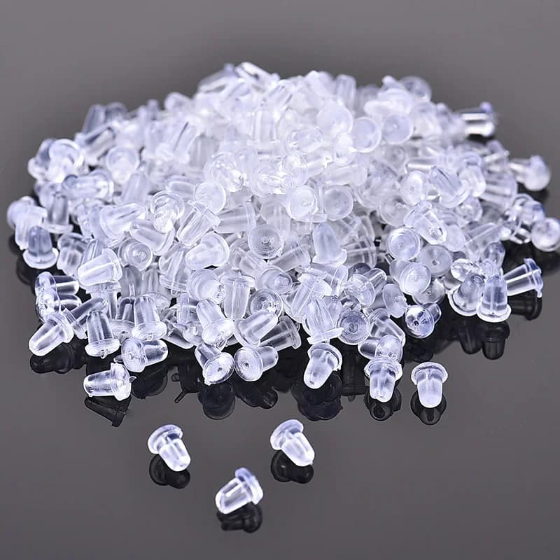 Bouchons d'oreille en caoutchouc de Silicone souple, 200 pièces, bouchons d'oreille, bouchon bloqué pour boucles d'oreilles, bricolage, accessoires