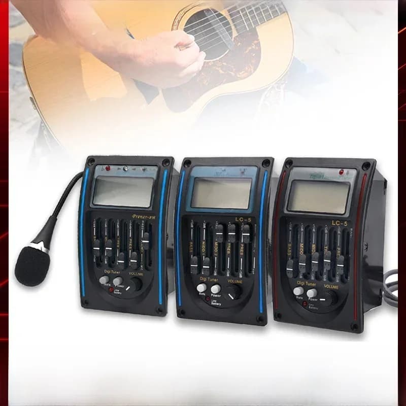 LC-5/4 5 bandes guitare acoustique préampli EQ égaliseur système de réglage de micro téléphone micro micro micro pour guitare acoustique