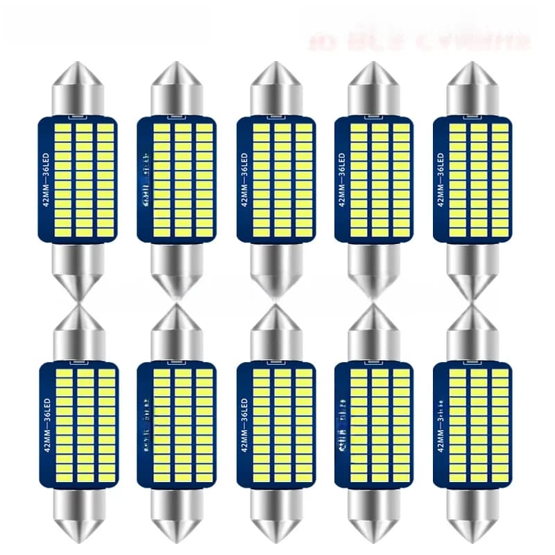 Festoon-Lampe de lecture intérieure à LED pour voiture, plafonnier breton, lumière blanche chaude, 4000K, C5W, C10W, 31mm, 36mm, 39mm, 41mm, 6000K, 10 pièces