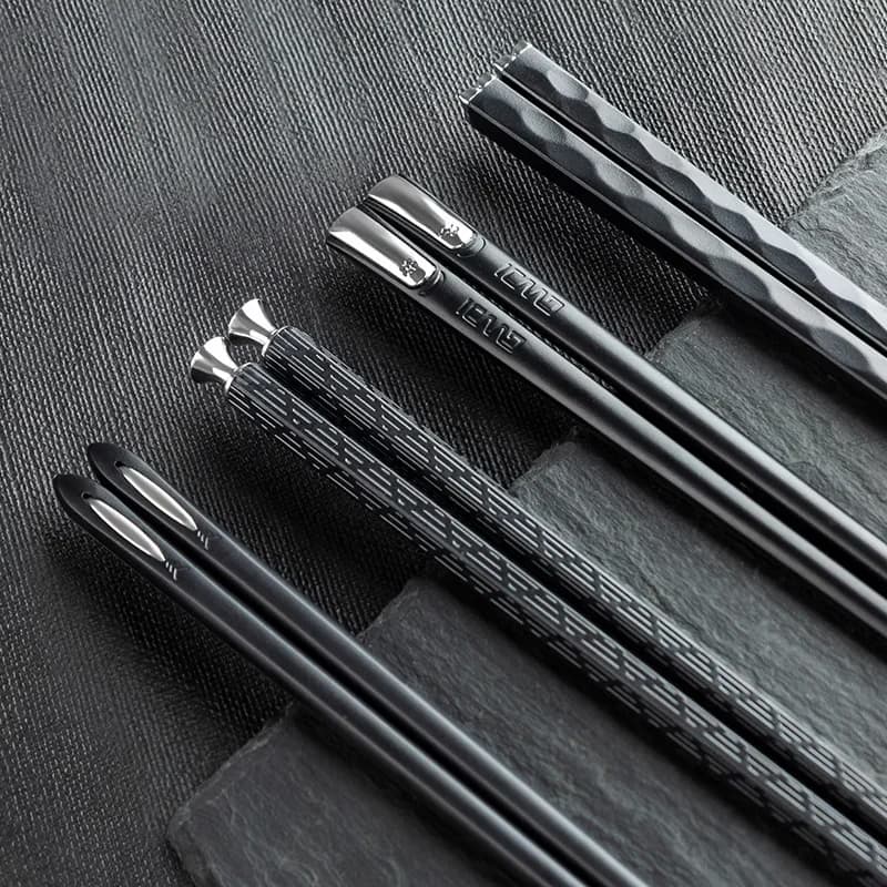 Baguettes japonaises antidérapantes, 5 paires/ensemble, baguettes coréennes pour aliments sains portables pour Sushi