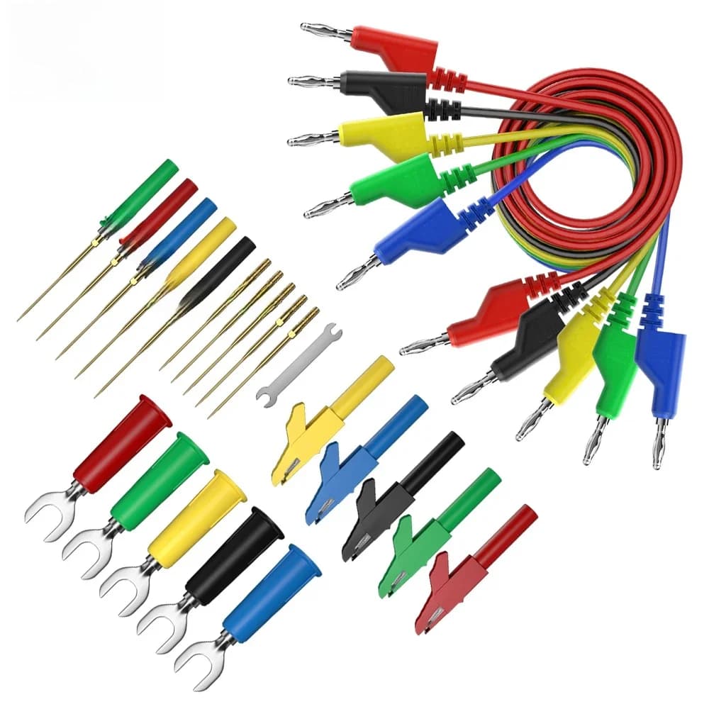 JZDZ – fiche banane à fiche banane 4mm, Kit de fils de Test multimètre, accessoire de sonde de Test électronique, pince crocodile, prise en forme de U JT8002