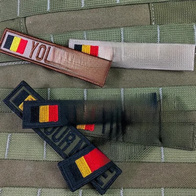 Bande de Nom Personnalisée, Patch Brodé, Crochet et Boucle, Multicam, Vert, ACU, Noir, Tan, Belge
