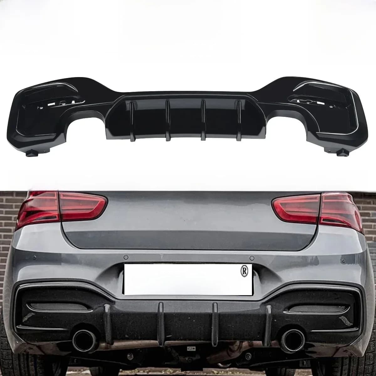 MagicKit pour BMW série 1 M Sport F20 F21 M135i M140i 120d 114d 118d 2015 2016-2019 diffuseur de pare-chocs arrière brillant à lèvres noir
