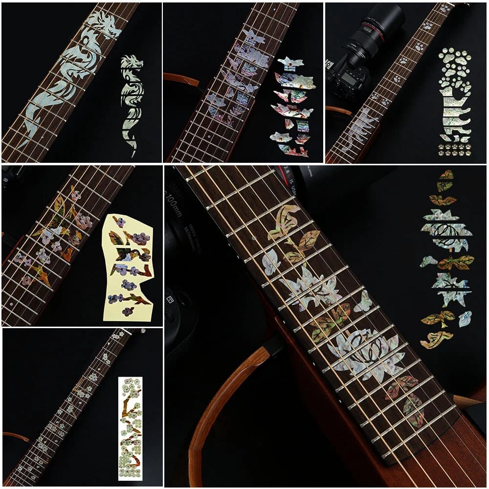 JEFretboard-Autocollants décoratifs ultra-fins pour salariés, 1 pièce, stickers, croix, basse, musique, électrique