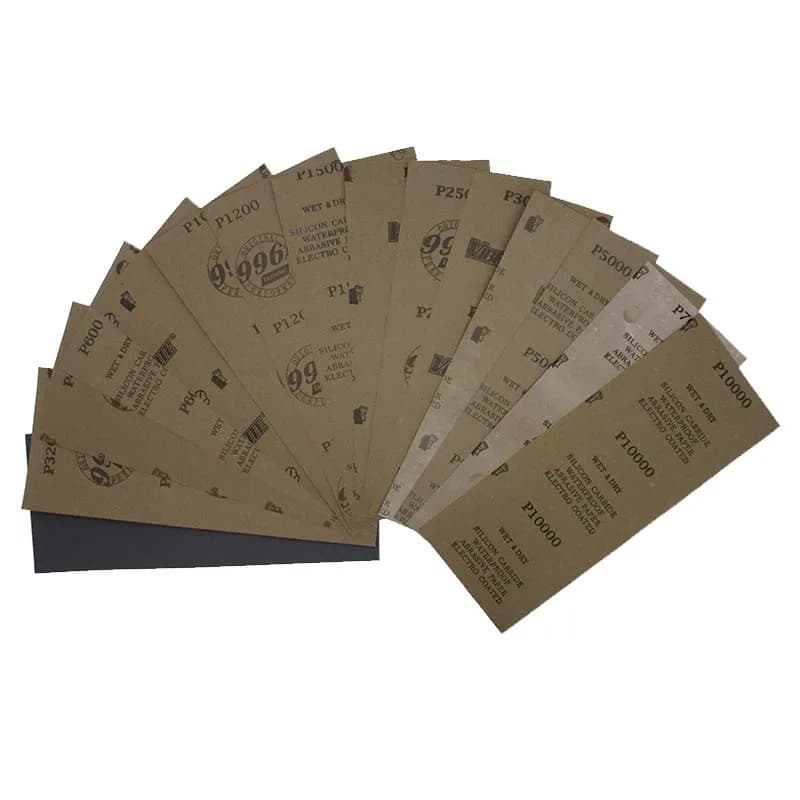 10 feuilles de papier abrasif humide et sec 9x3,6 pouces, imperméables, pour ponçage automobile, bois, métal, plastique et polissage