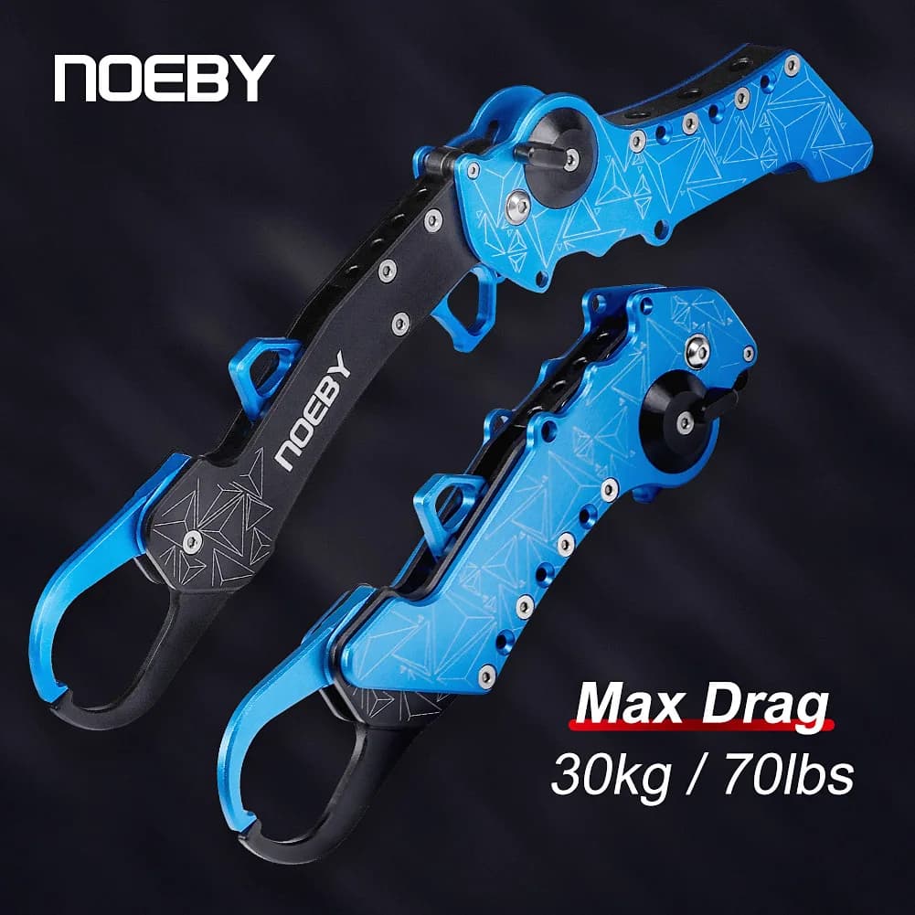 Noeby nouvelle poignée de pêche pliable en alliage d'aluminium poignée à lèvres de poisson contrôleur d'hameçon réglable avec anneau de connexion outil de pêche