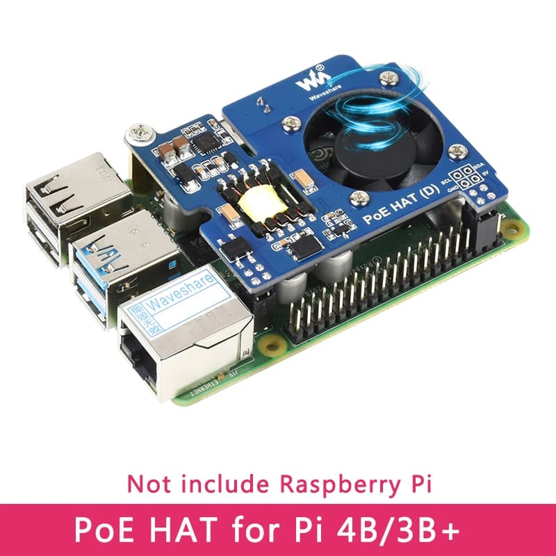 Module Raspberry Pi POE HAT 802.3af, alimentation par Ethernet SMPS avec ventilateur de refroidissement, compatible avec le boîtier officiel pour Pi 4B 3B+