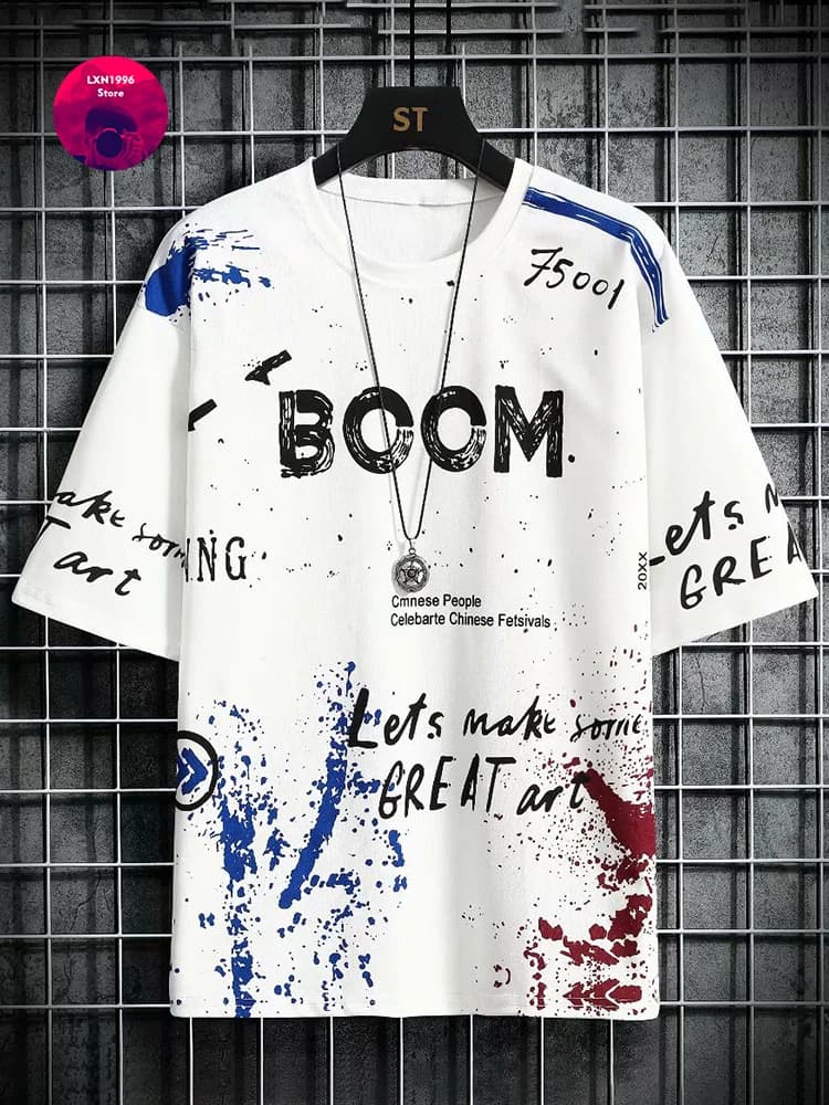 T-shirt manches mi-longues pour homme, estival et décontracté, Streetwear à la mode coréenne, Harajuku, 2021