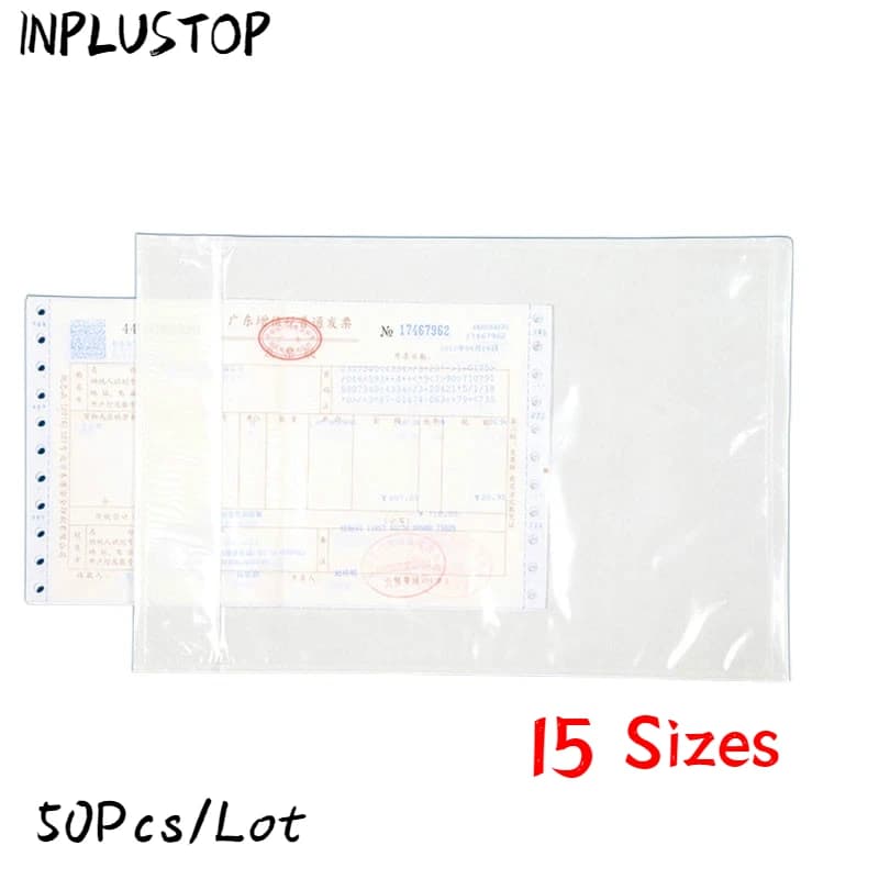 Sacs en plastique, sac à dos Transparent, sac à billets, taille unique du papier, autocollants d'emballage, sac de courrier, enveloppes de courrier, 50 pièces/lot