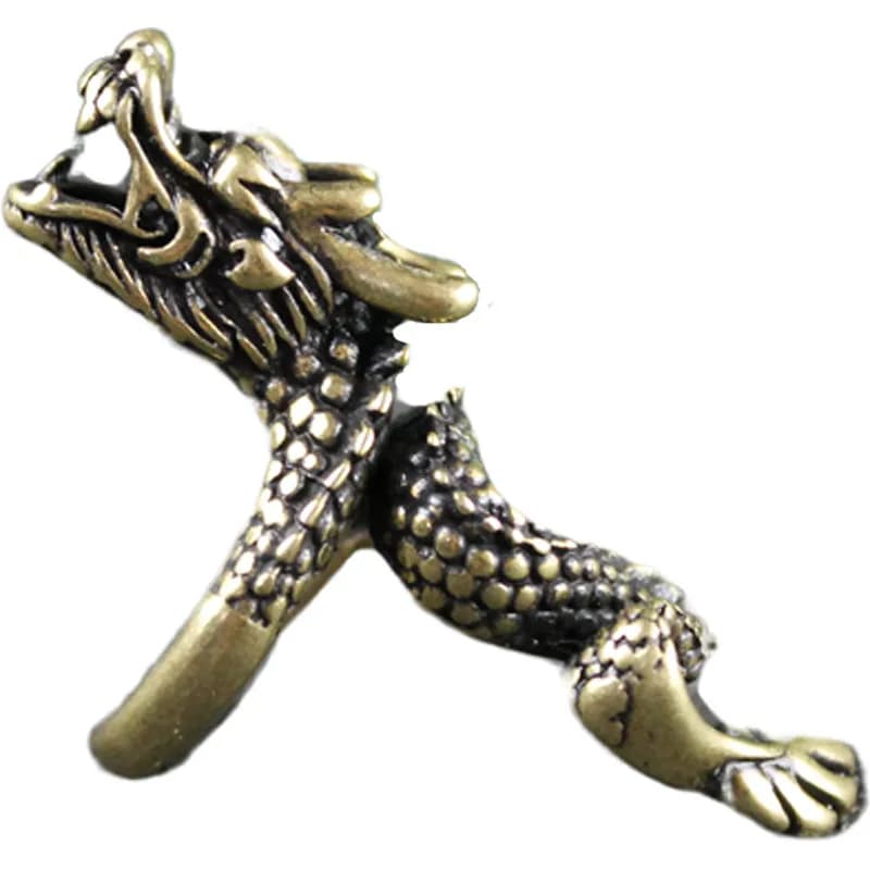 Bague ouverte Vintage Dragon en cuivre pour hommes, rétro, personnalité rétro, Index dominateur, cadeaux de fête pour étudiants garçons