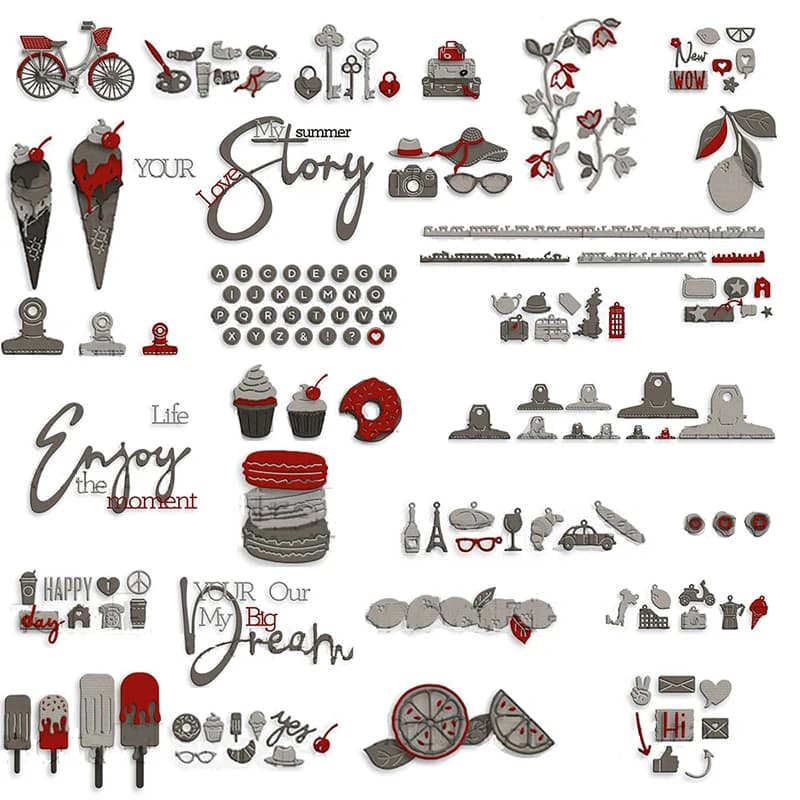 Lettres fruits matrices de découpe en métal pour bricolage, scrapbooking album carte en papier, artisanat décoratif exécutif serrure à clé gaufrage pochoirs, 2024