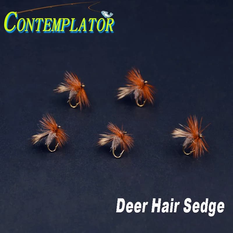 14 # Spécial cher cheveux Sedge mouches sèches pour la pêche à la truite 5 pièces/boîte mouches grand motif Sedge