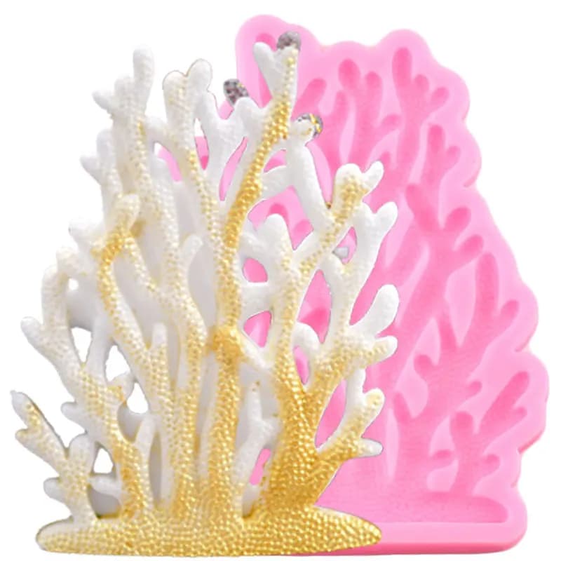 Moules 3D en Silicone de corail de mer, Sugarcraft, Fondant, outils de décoration de gâteaux, bricolage de fête, bonbons, argile polymère, chocolat, gomme