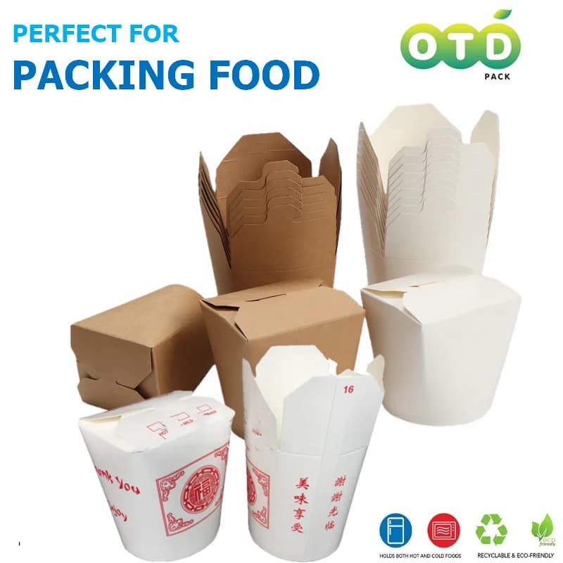 Paquet de 20/40/80 pièces récipients alimentaires à emporter jetables chinois-résistant aux fuites et à la graisse-boîte de préférence de fête préparation de repas