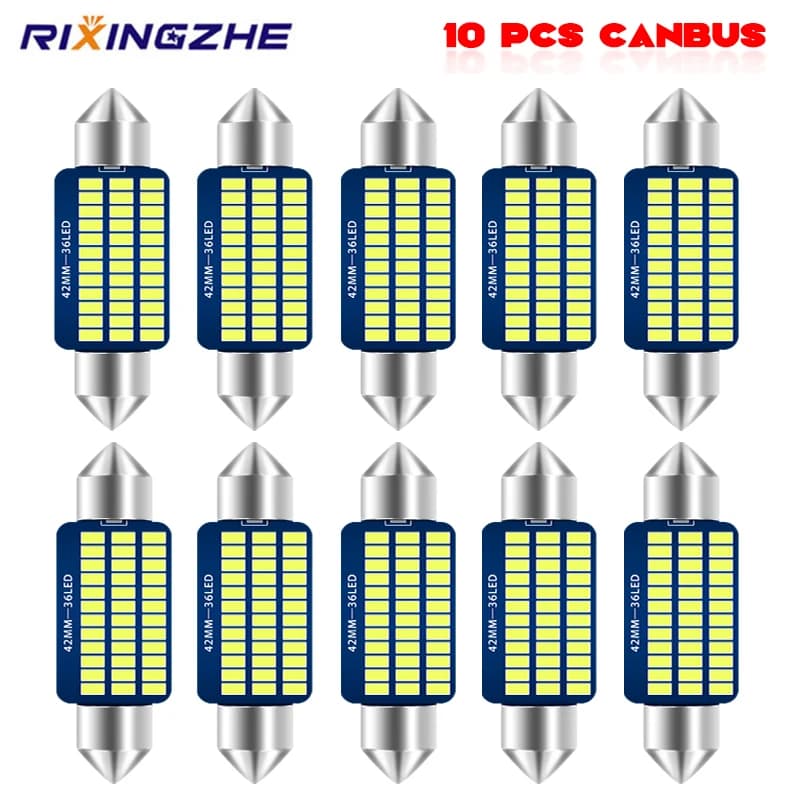 Festoon-Lampe de lecture intérieure à LED pour voiture, plafonnier breton, lumière blanche chaude, 4000K, C5W, C10W, 31mm, 36mm, 39mm, 41mm, 6000K, 10 pièces