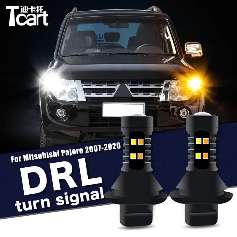 Clignotant LED pour Mitsubishi Pajero Montero Shogun V80/ NS, accessoires de voiture, feux diurnes DRL, 7440, 2 pièces