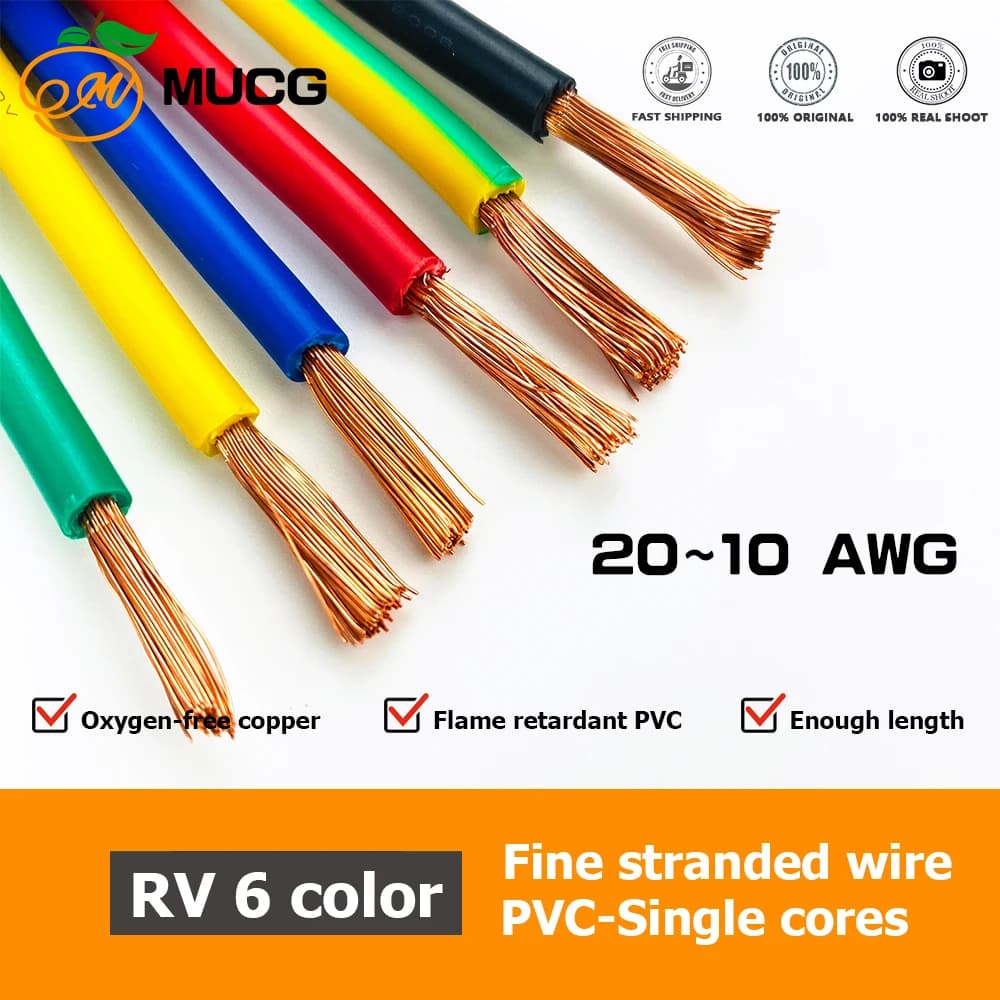 Câble souple en cuivre, câble électrique flexible 240V, câble d'alimentation en PVC, 10 12 14 16 18 20 AWG 20AWG 18AWG 16AWG 14AWG 12AWG 10AWG