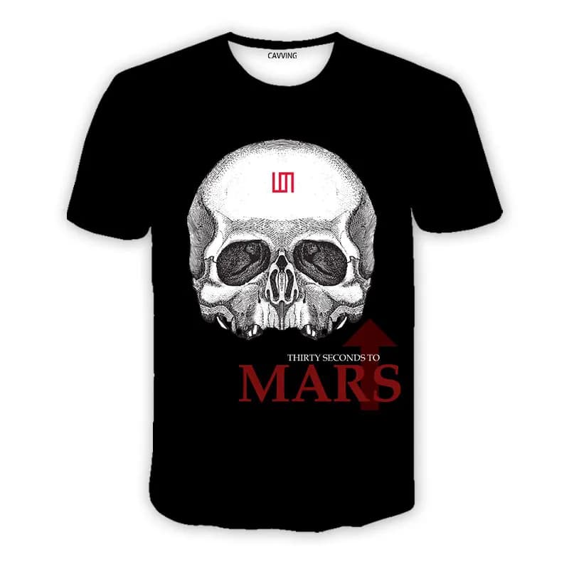 T-shirts décontractés Hip Hop Harajuku pour hommes et femmes, impression 3D de 30 secondes vers Mars, vêtements T01