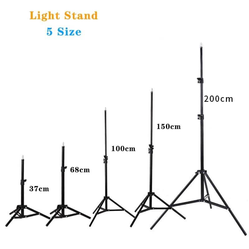 Trépied de photographie 200cm, supports de lumière avec tête de vis 1/4, support de lumière réglable, trépied Photo pour téléphone, anneau lumineux, Studio Photo