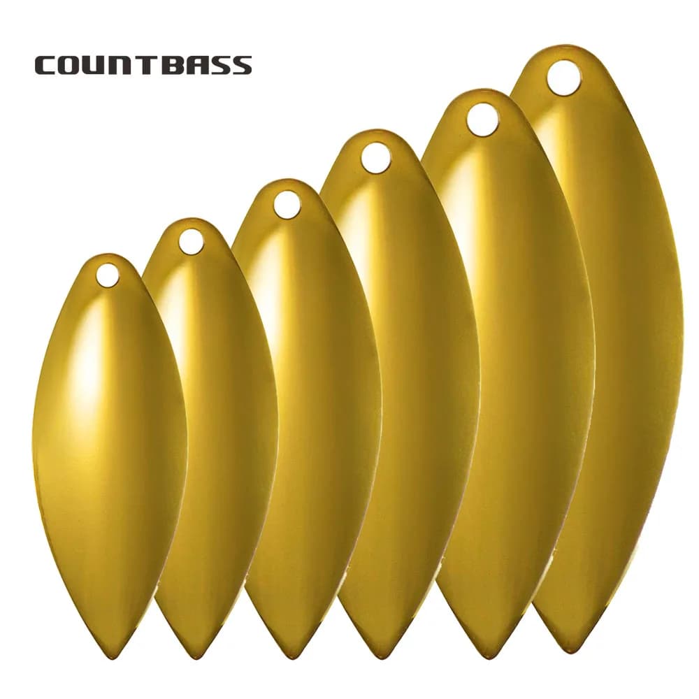 Countbass-Leurres de pêche en acier plaqué or, taille 1-6, 50 pièces