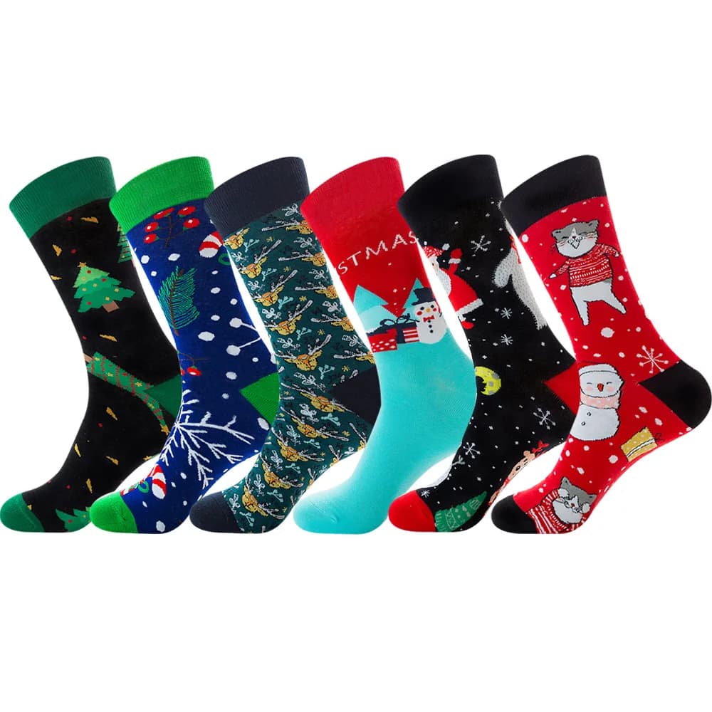 Chaussettes tube Père Noël Elk pour hommes, coton, mode, printemps, automne, nouvelle tendance