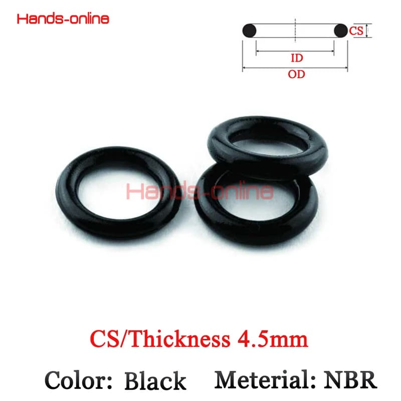 Épaisseur/CS 4.5mm remplacement NBR joint en caoutchouc noir joint torique joint torique joints toriques en caoutchouc nitrile joint d'étanchéité rondelle
