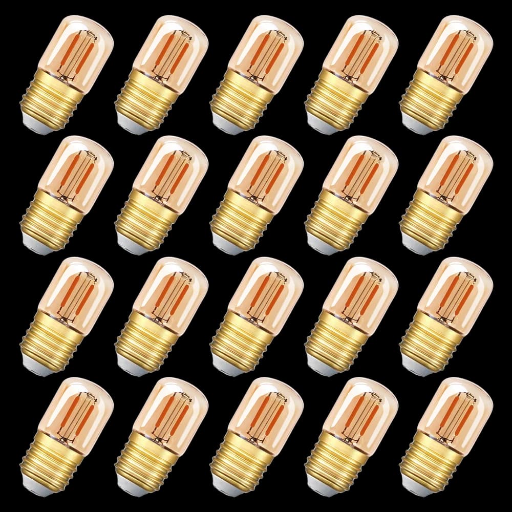 Ampoule LED Edison T28 Dimmable Culot E27 Lumière Blanc Chaud Super 2200K 220V 1W Teinte Dorée Mini Lampes Tubulaires Rétro