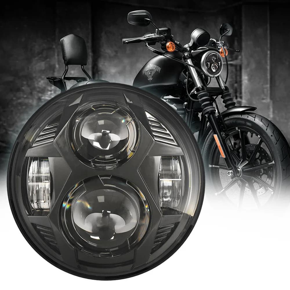 Phare LED 5,75 pouces avec faisceau haut/bas DRL pour Honda Yamaha Harley Dyna Sportster Softail FXST, FXSTB, FXSTC 5 3/4 "phare.