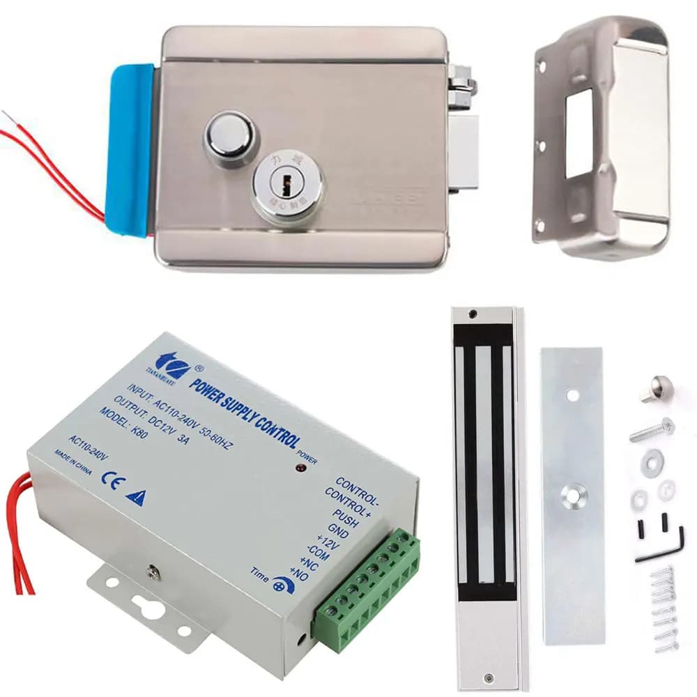 Serrure de porte électronique électrique DC 12V pour sonnette, interphone, contrôle d'accès, système de sécurité, serrure magnétique électrique pour porte simple