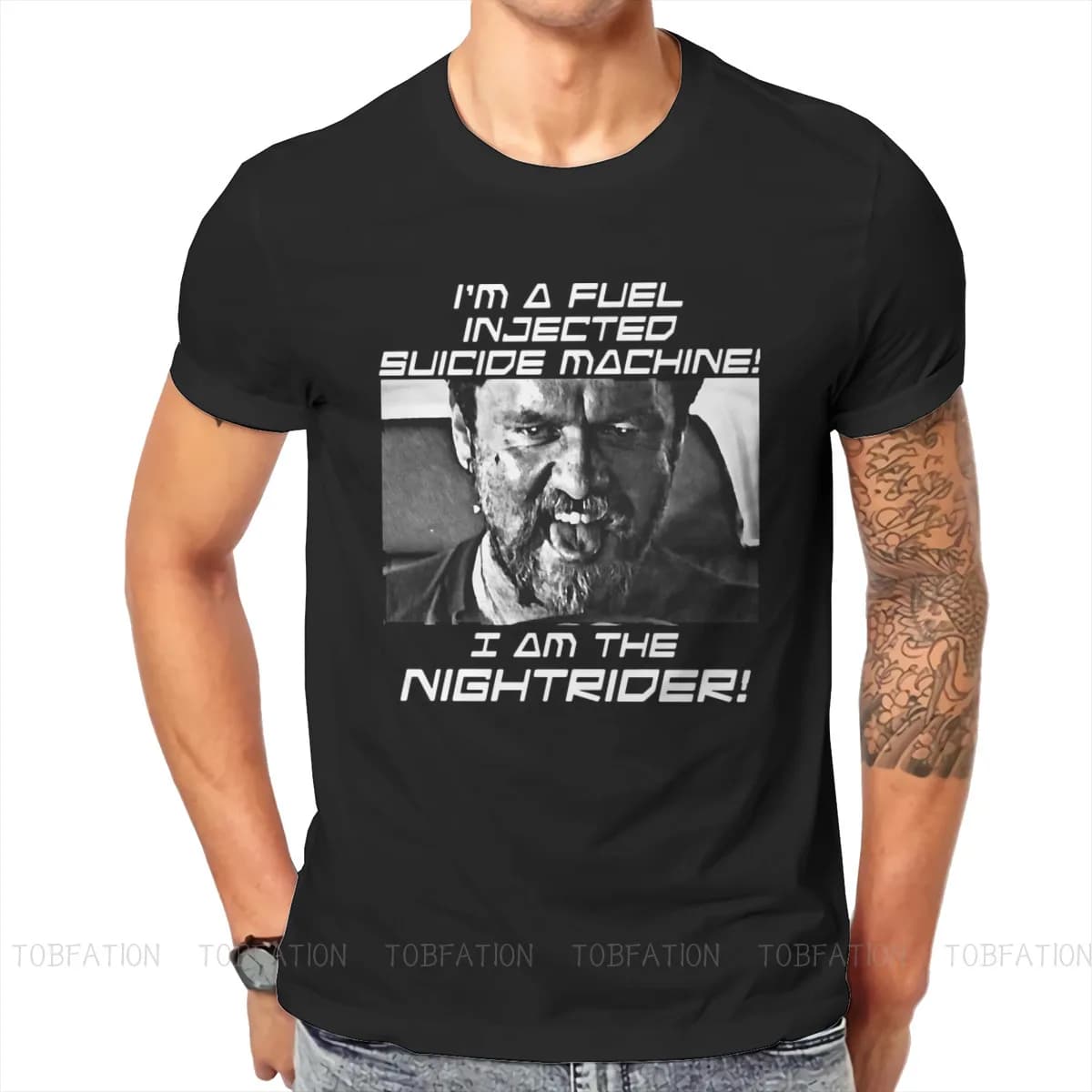 T-shirt à col rond pour hommes, Mad Max, Rockatansky, Benno, Swaisey Film, Nightrider, Hip Hop, Cadeaux d'anniversaire, Streetwear, 6XL