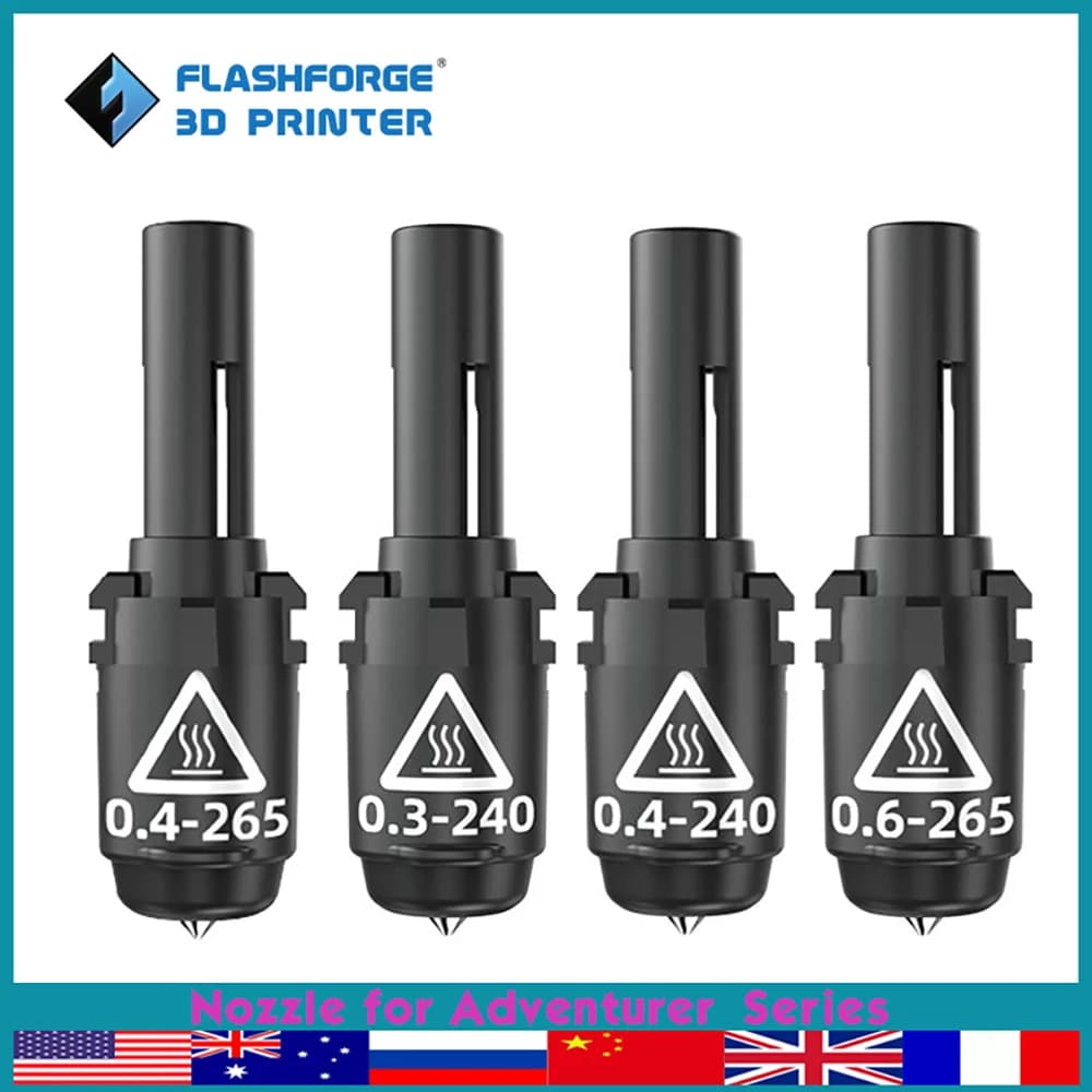 Buse FLASHFORGE pour Adventurer 3 Adventurer 4 série 0.3/0.4/0.6mm pièces d'imprimante 3d haute température accessoires de rechange