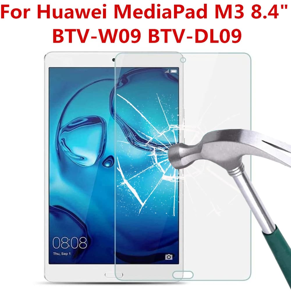 Protecteur d'écran pour tablette Huawei MediaPad M3, Film de protection en verre trempé 9H, 8.4 pouces, HD clair Anti-empreinte digitale DL09, BTV-W09