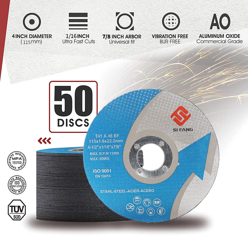 Lame de coupe ultra fine en métal et acier inoxydable, meuleuse d'angle, coupe-fibre, outil de travail des métaux, 115mm, 2-50 pièces